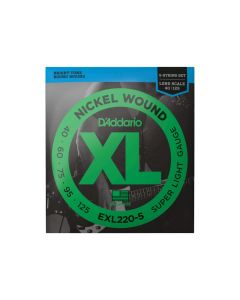 D'Addario EXL220-5 XL 5-String Bass Super Soft/Long String Set   